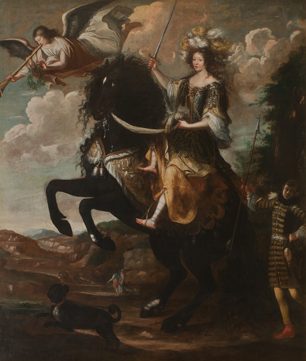 Portret konny Marie Jeanne Baptiste 1644-1724, księżnej Sabaudii, ok. 1930 r. 1670. autorstwa Giovanni Luigi Buffi