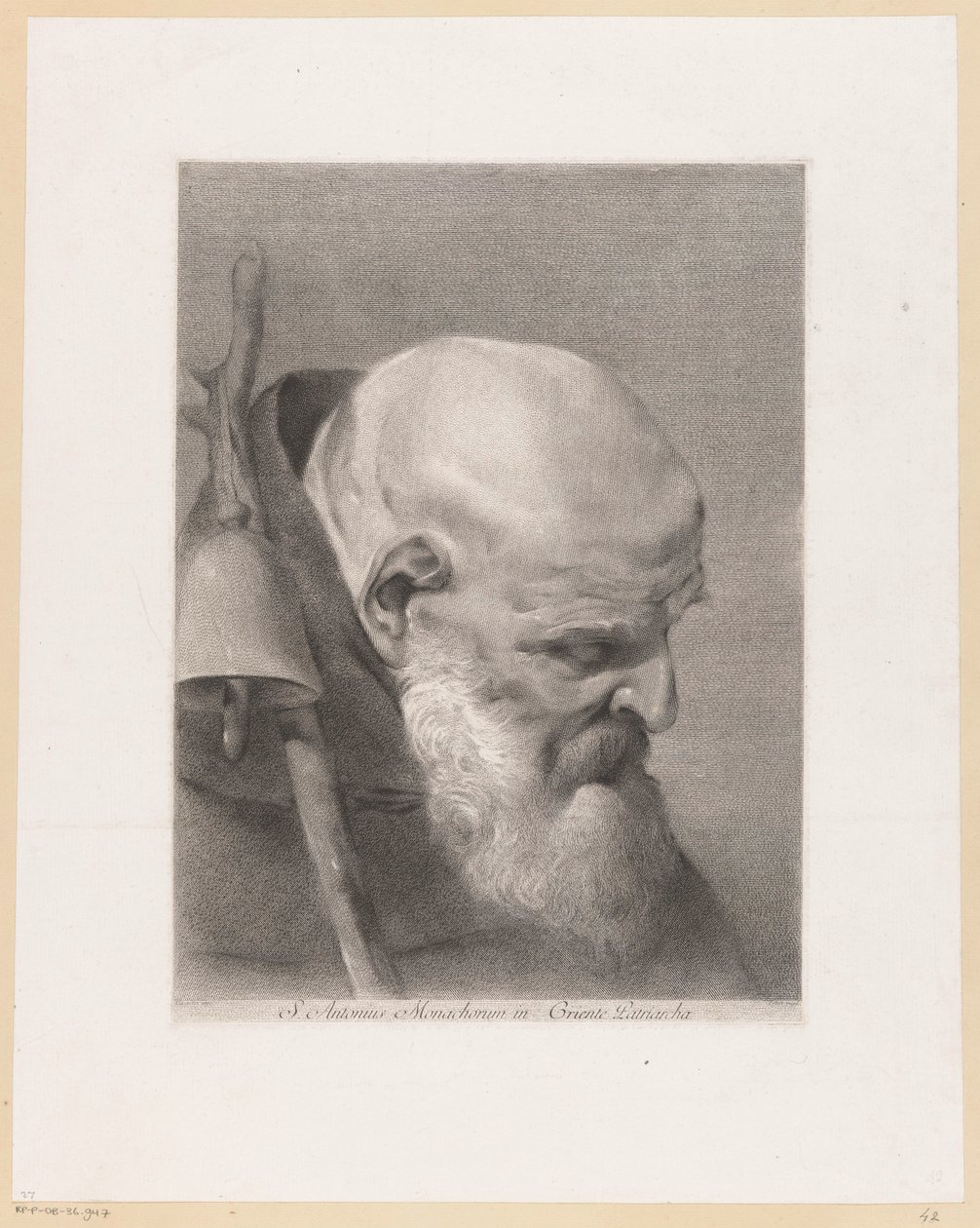 De heilige Antonius de Grote Św. Antoni, Patriarcha Zakonników w Griente (tytuł na obiekcie) autorstwa Giovanni Marco Pitteri