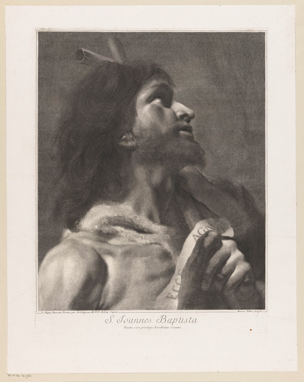 Św. Jan Chrzciciel S. Joannes Baptista (tytuł na obiekcie) autorstwa Giovanni Marco Pitteri