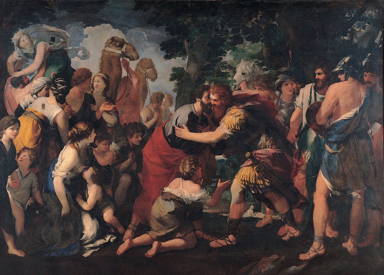Spotkanie Ezawa i Jakuba, 1636-1641 autorstwa Giovanni Maria Bottala