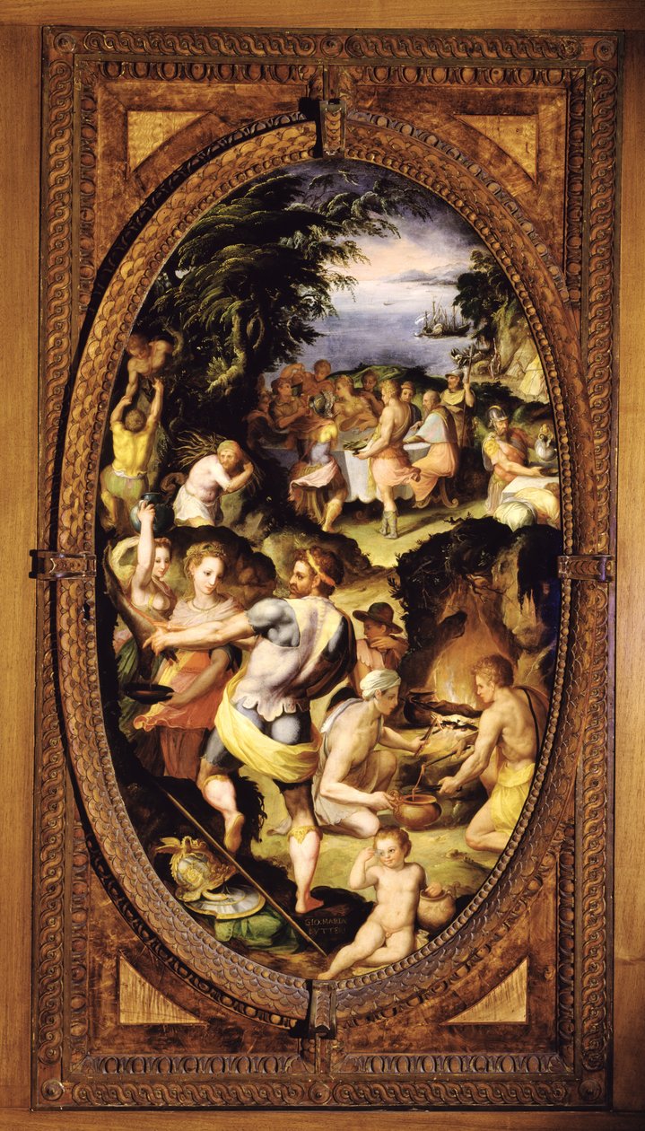 Odkrycie szkła, łupek 1572 autorstwa Giovanni Maria Butteri