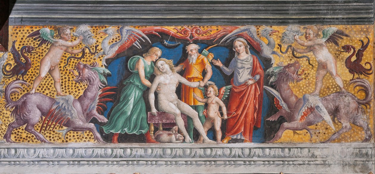 Znak zodiaku Panny, Komnata Zodiaku (Camera dello Zodiaco), fragment 2384726 autorstwa Giovanni Maria Falconetto
