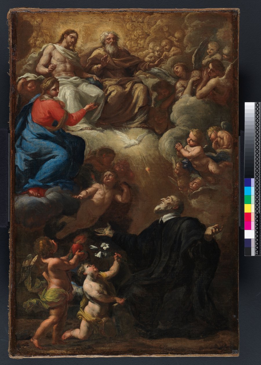 Wizja św. Filipa Neri. Model „Wizji św. Filipa Neri” w baptysterium San Giovanni (Siena) autorstwa Giovanni Maria Morandi