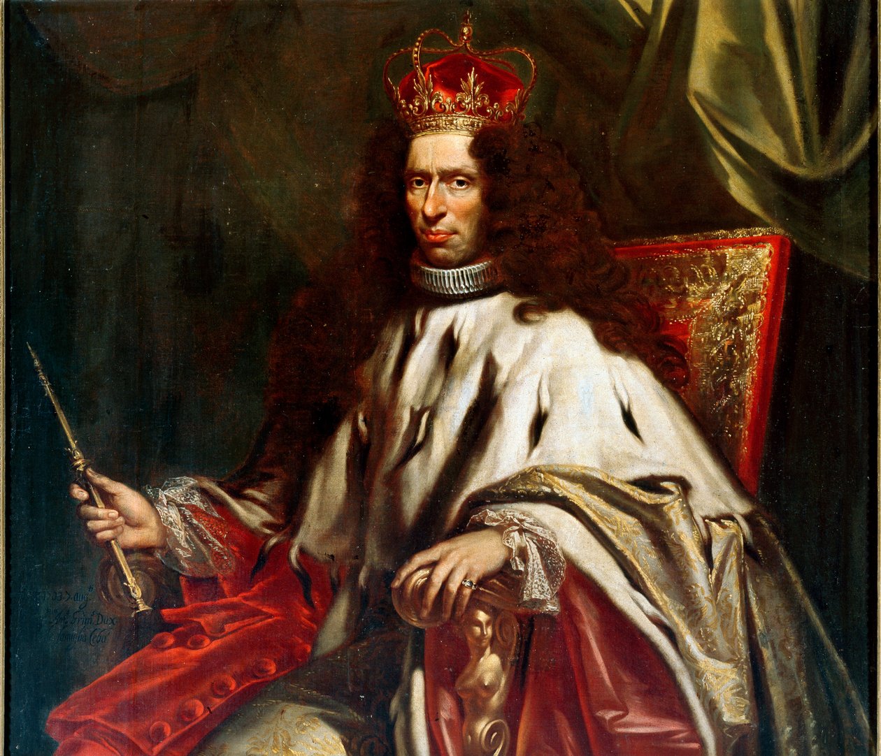 Portret Antonio Grimaldiego, Doża Genów od 1703 do 1705 r. Obraz Giovanniego Marii Delle Piane (1660-1745) 1690-1691 niedz. 230x153 cm Prywatna kolekcja sukcesja Luigi Cattaneo Adorno autorstwa Giovanni Maria delle called Mulinaretto Piane