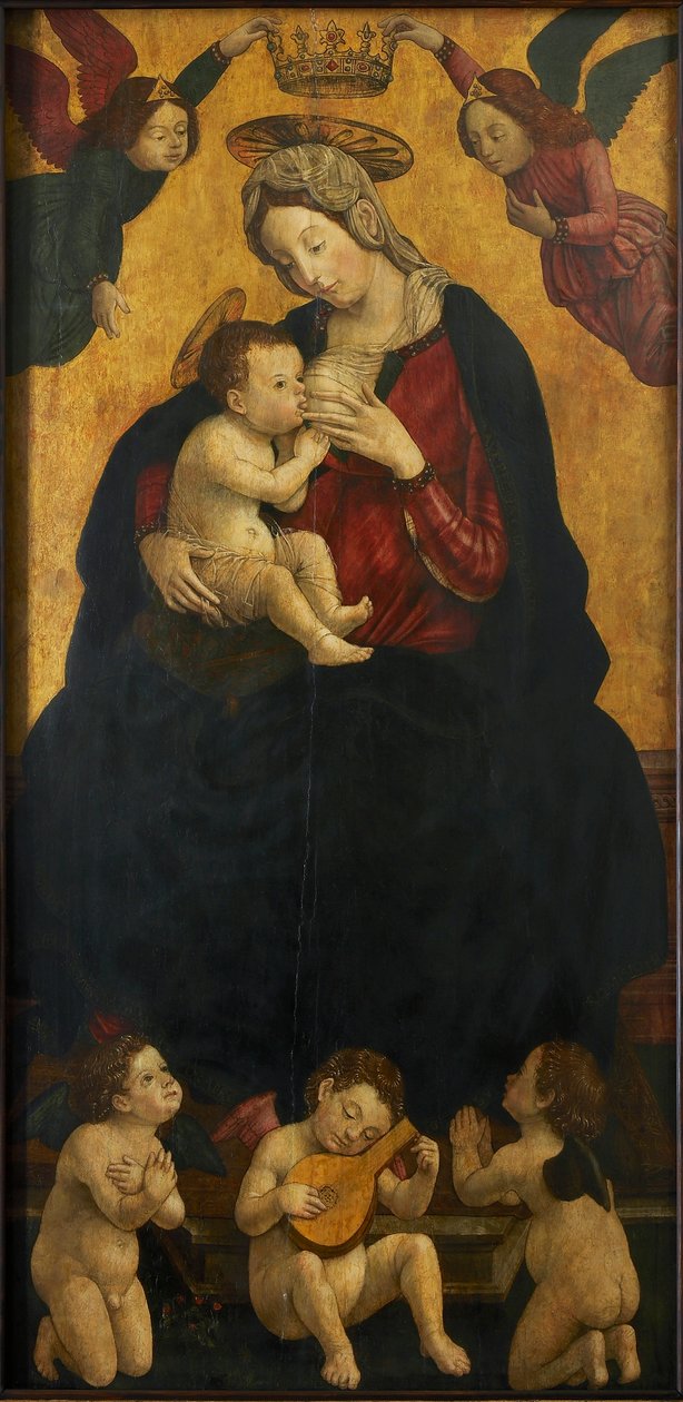 Madonna od mleka z aniołami muzykującymi, 1490-1500. autorstwa Giovanni Martino Spanzotti