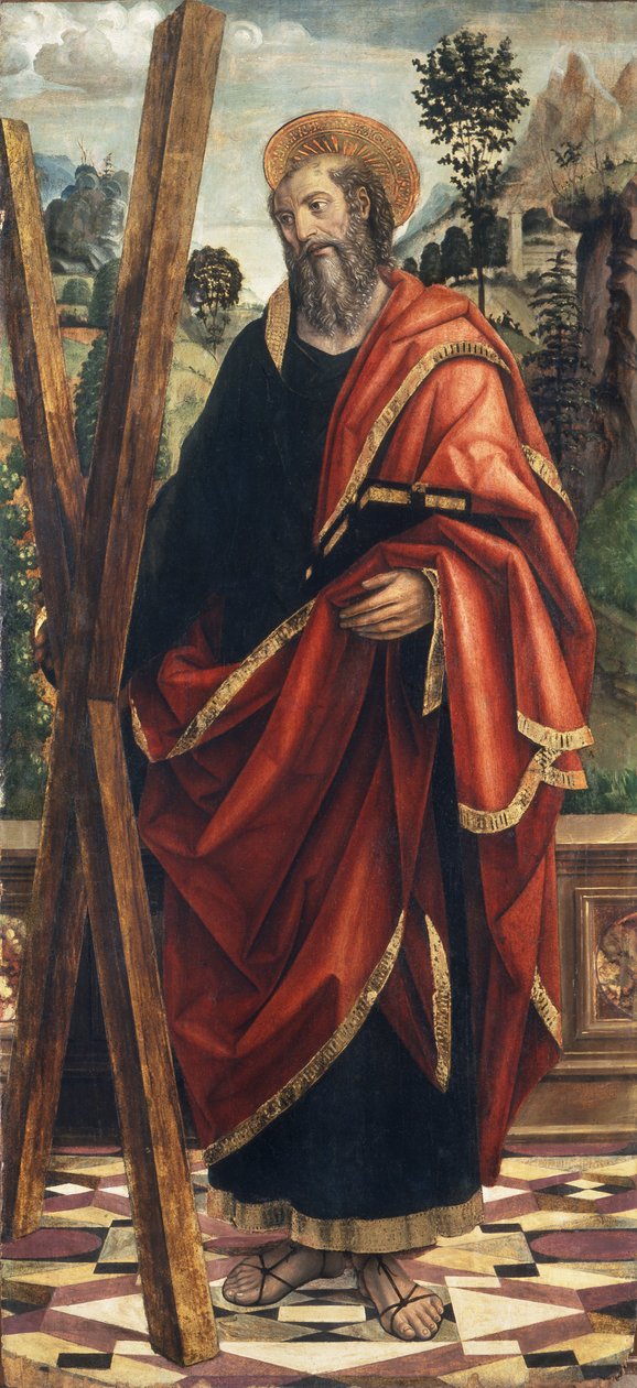 Św. Andrzej, ok. 1496 (olej na desce) autorstwa Giovanni Martino Spanzotti
