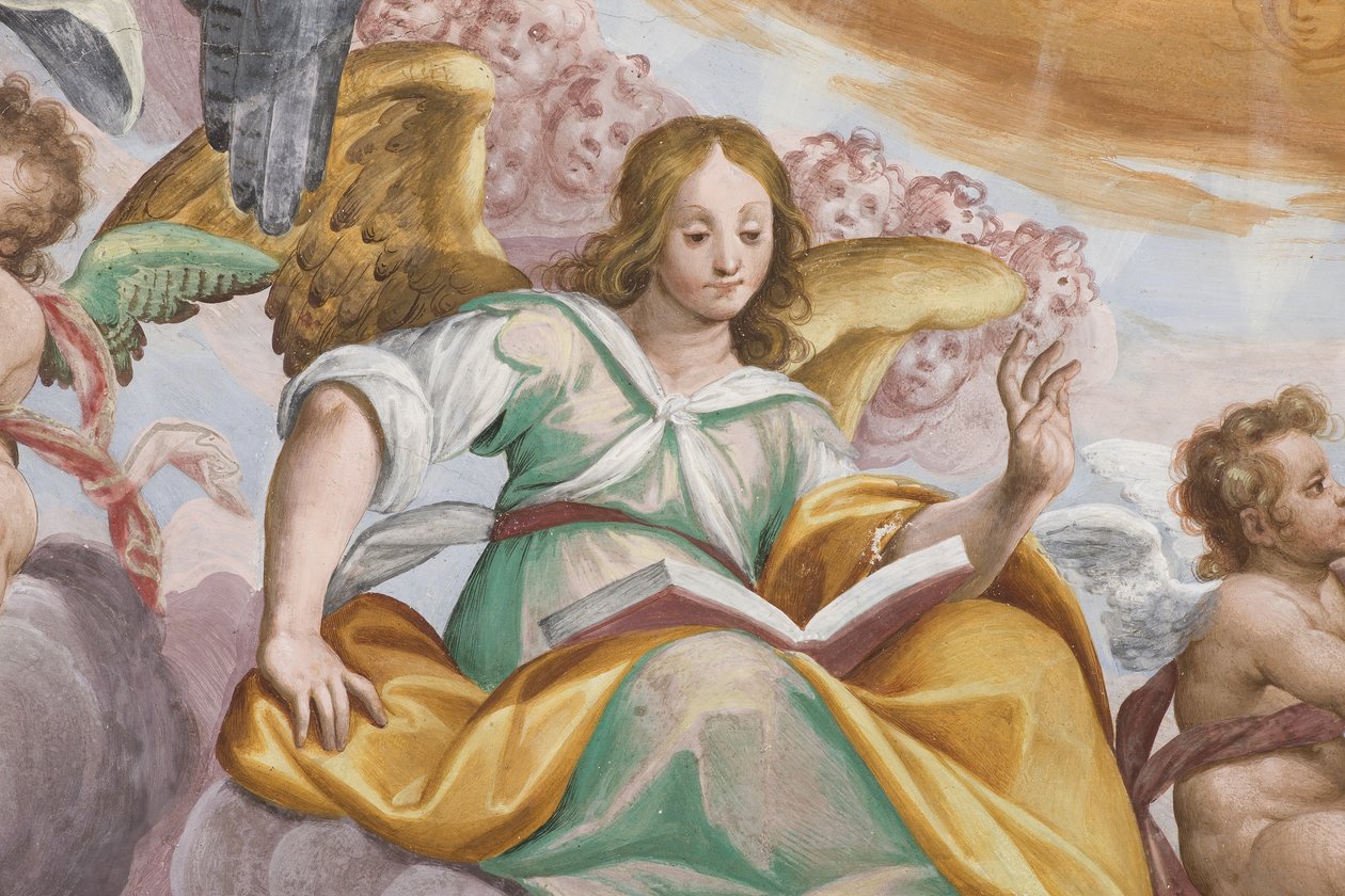 Anioł i putti autorstwa Giovanni Mauro della Rovere