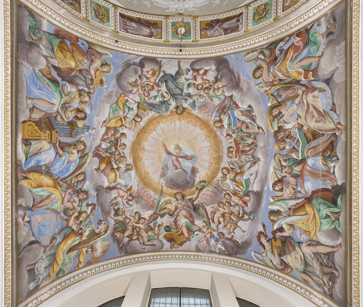 Bóg w chwale i muzykalne anioły, 1616 autorstwa Giovanni Mauro della Rovere