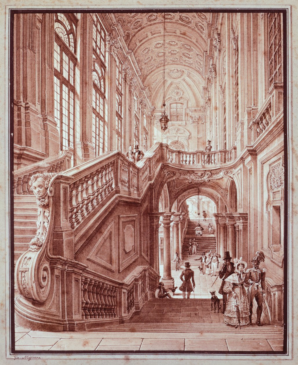 Sala Palazzo Madama, autorstwa Giovanniego Migliara (1785-1837) autorstwa Giovanni Migliara