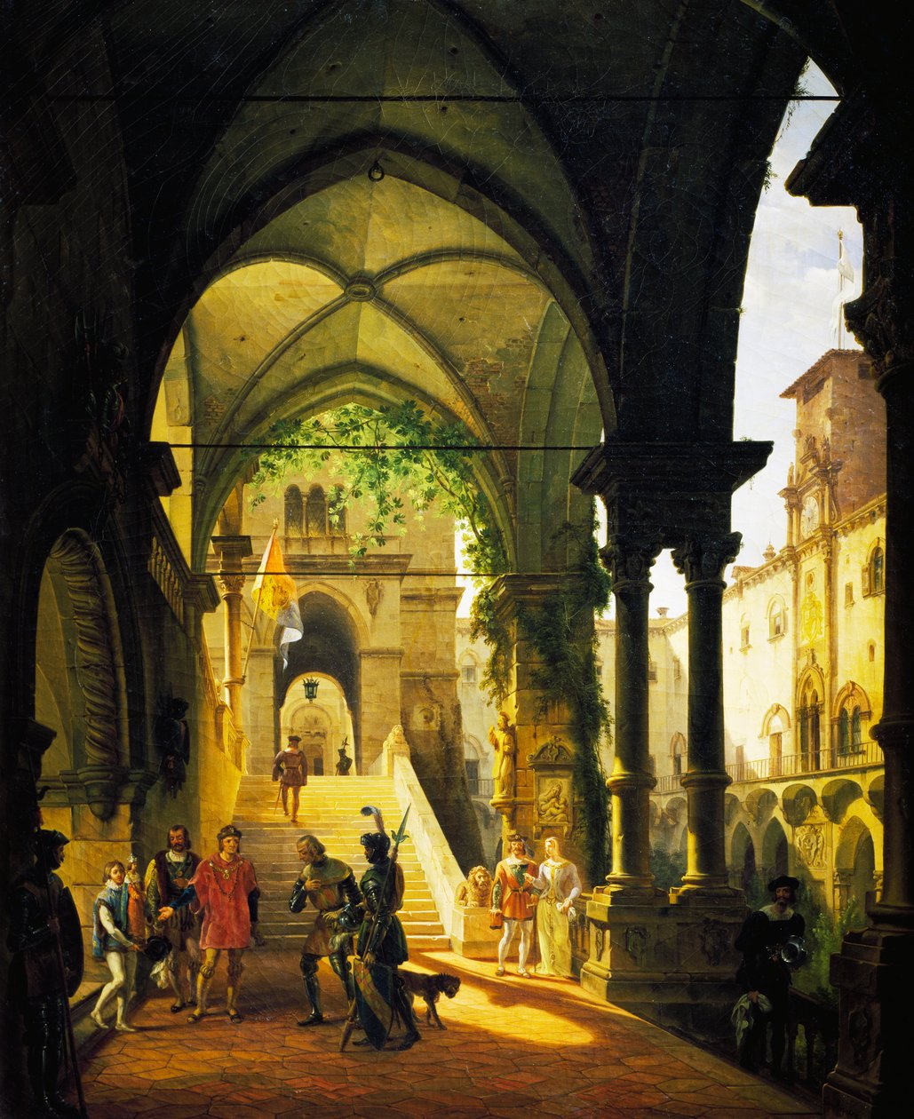 Ludwik XI w zamku Barolo – Giovanni Migliara (1785-1837) autorstwa Giovanni Migliara