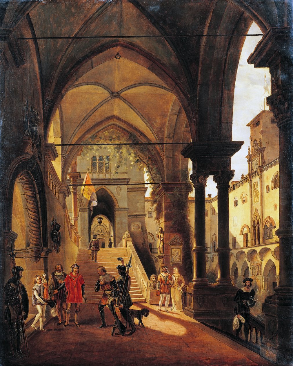 Ludwik XI na zamku Barolo, Giovanni Migliara (1785-1837), olej na płótnie, 80x65 cm autorstwa Giovanni Migliara