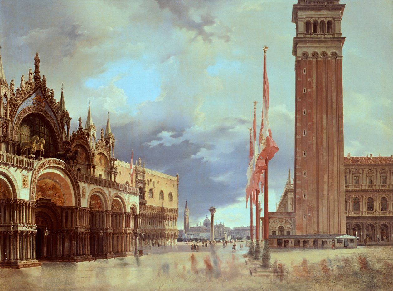 Piazza San Marco (Plac Świętego Marka), Giovanni Migliara (1785-1837) autorstwa Giovanni Migliara