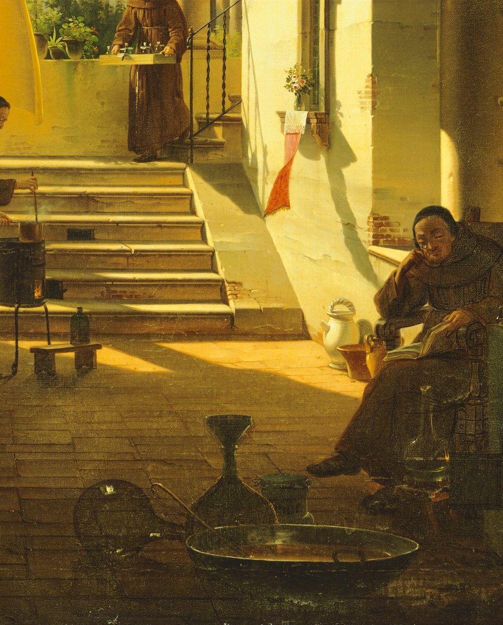 Aptekarz klasztoru, Giovanni Migliara, detal autorstwa Giovanni Migliara