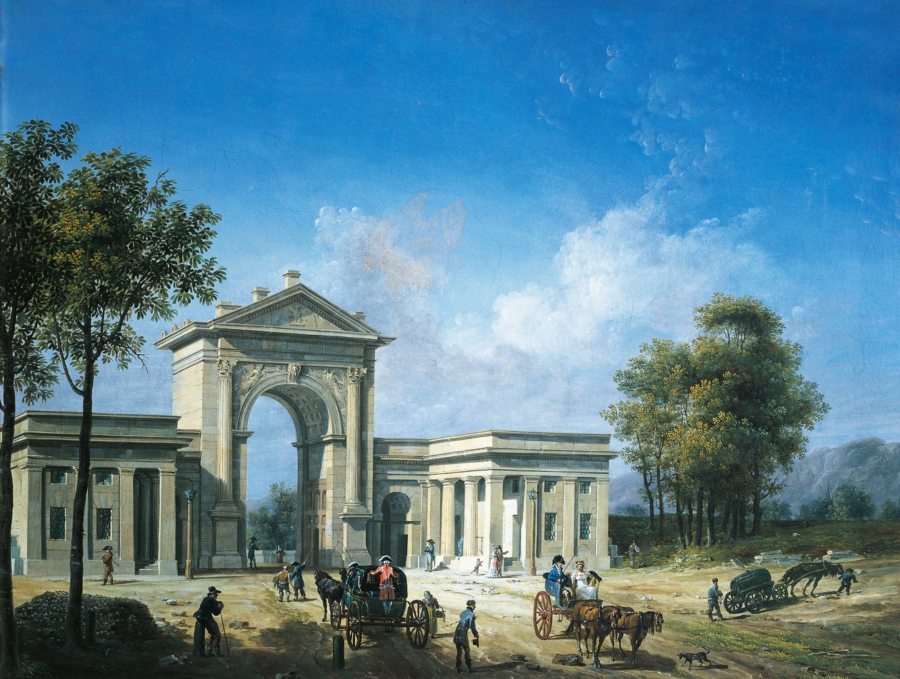 Widok na Porta Nuova w Mediolanie, autorstwa Giovanniego Migliara autorstwa Giovanni Migliara