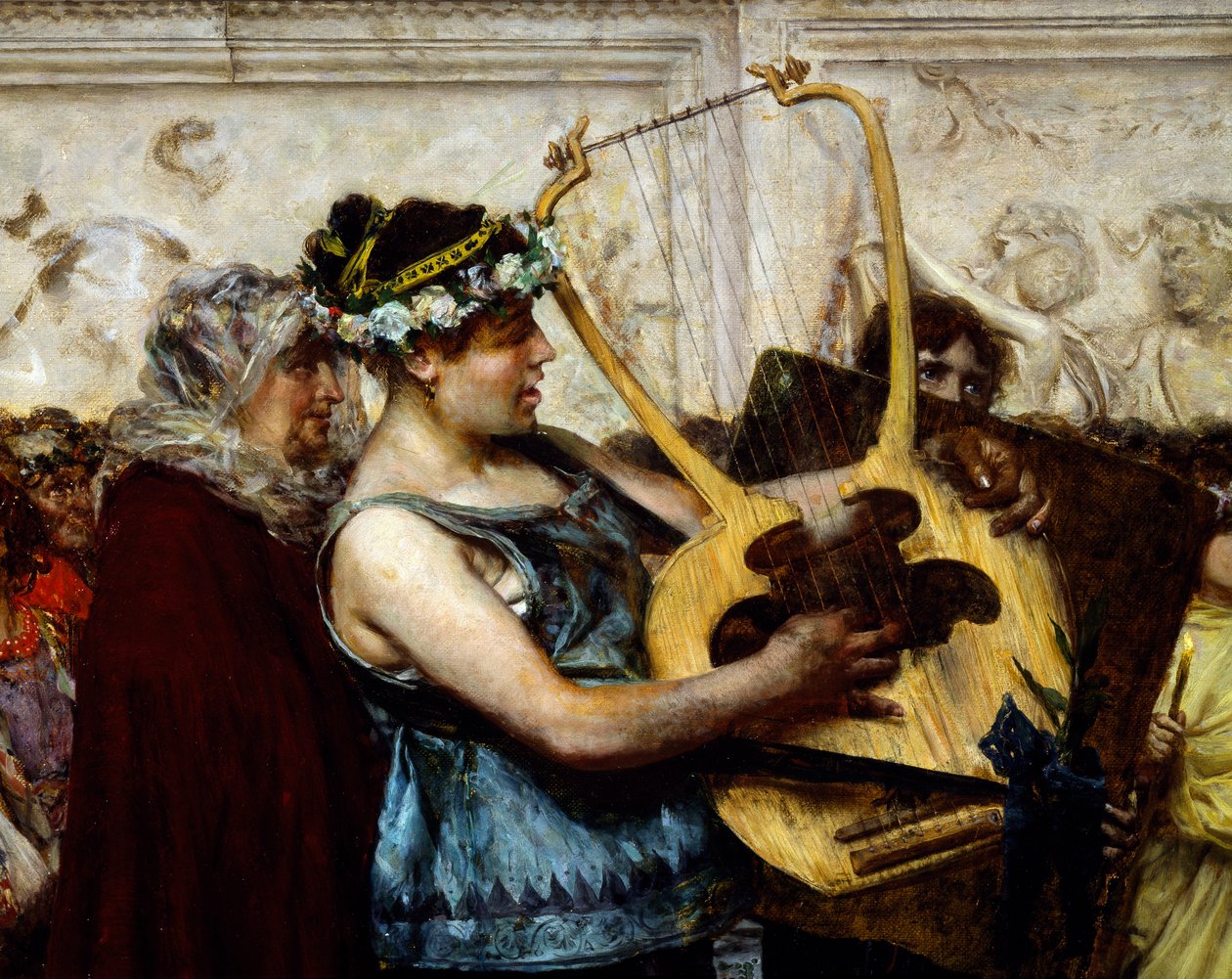 Propozycja małżeństwa, Giovanni Muzzioli (1854-1894), Detail autorstwa Giovanni Muzzioli