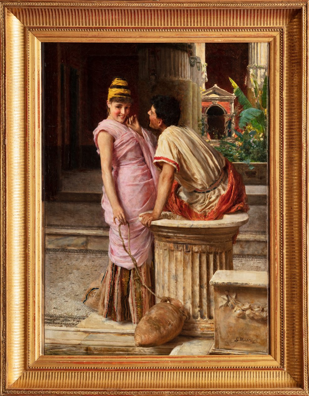 Scena w Pompejach (olej na płótnie) autorstwa Giovanni Muzzioli