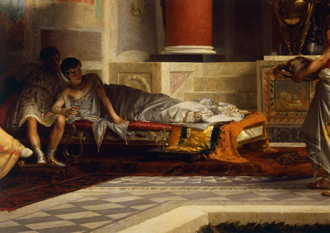 Zemsta Poppei, detal, Giovanni Muzzioli (1854-1894), olej na płótnie autorstwa Giovanni Muzzioli