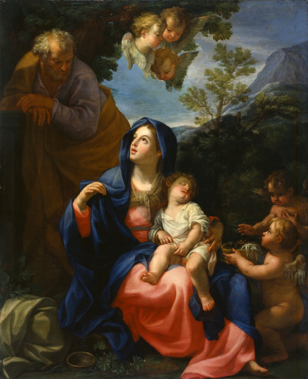 Odpoczynek podczas ucieczki do Egiptu, ok. 1720-30 autorstwa Giovanni Odazzi