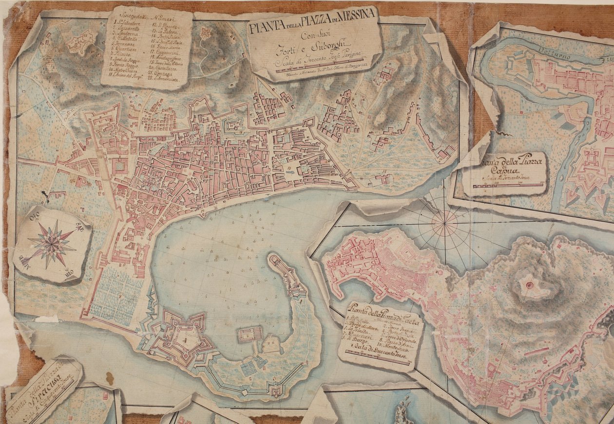Plan Piazza di Messina, 1753. autorstwa Giovanni Ottone di Berger