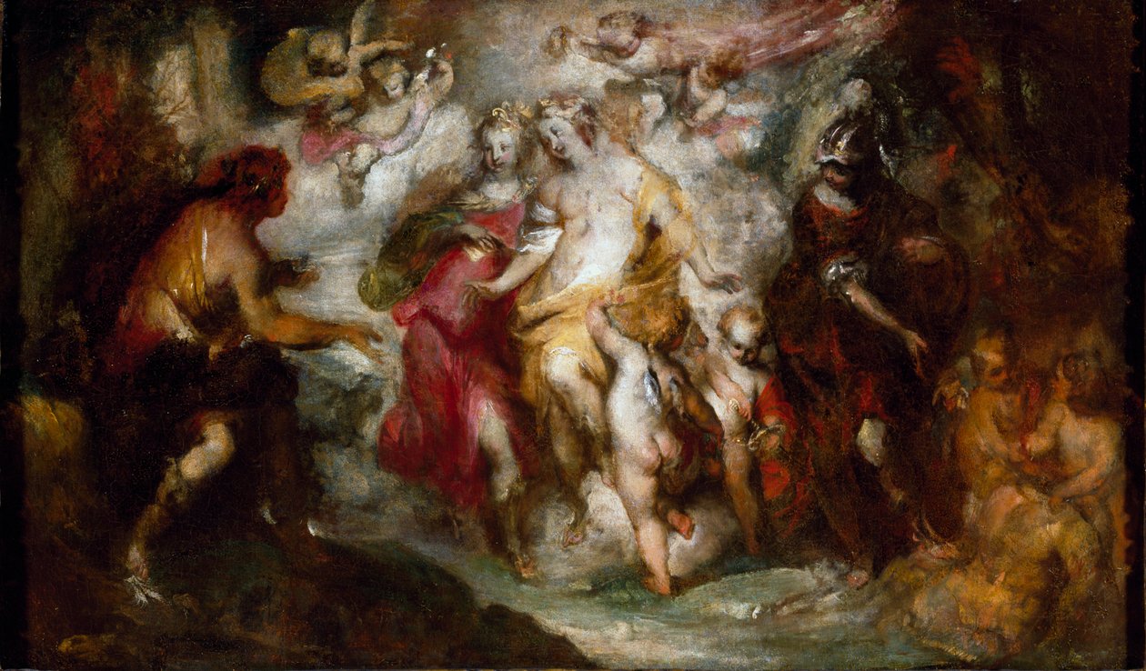 Wyrok Paryża. XVII wiek (malarstwo) autorstwa Giovanni Paolo Cervetto