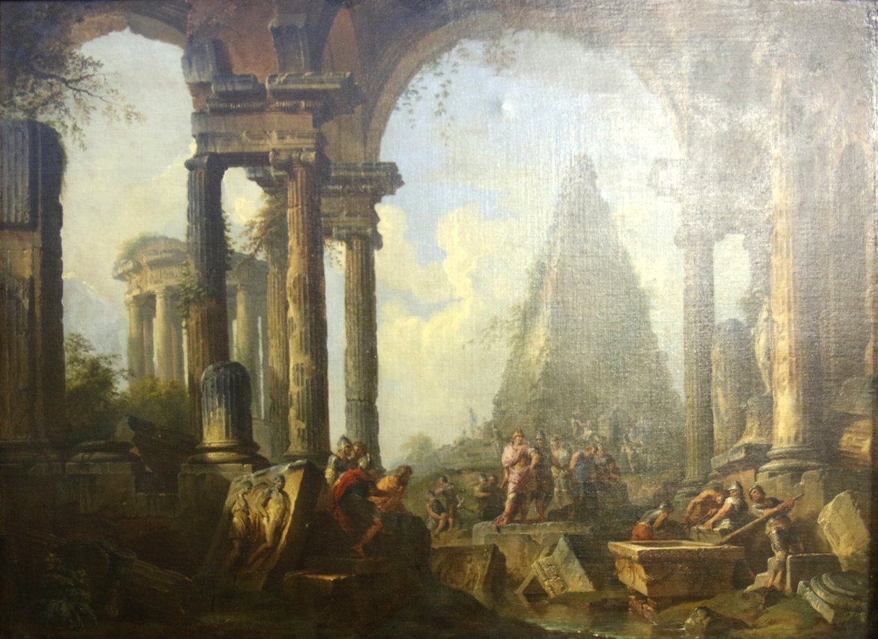 Aleksander Wielki przed grobowcem Achillesa. autorstwa Giovanni Paolo Panini