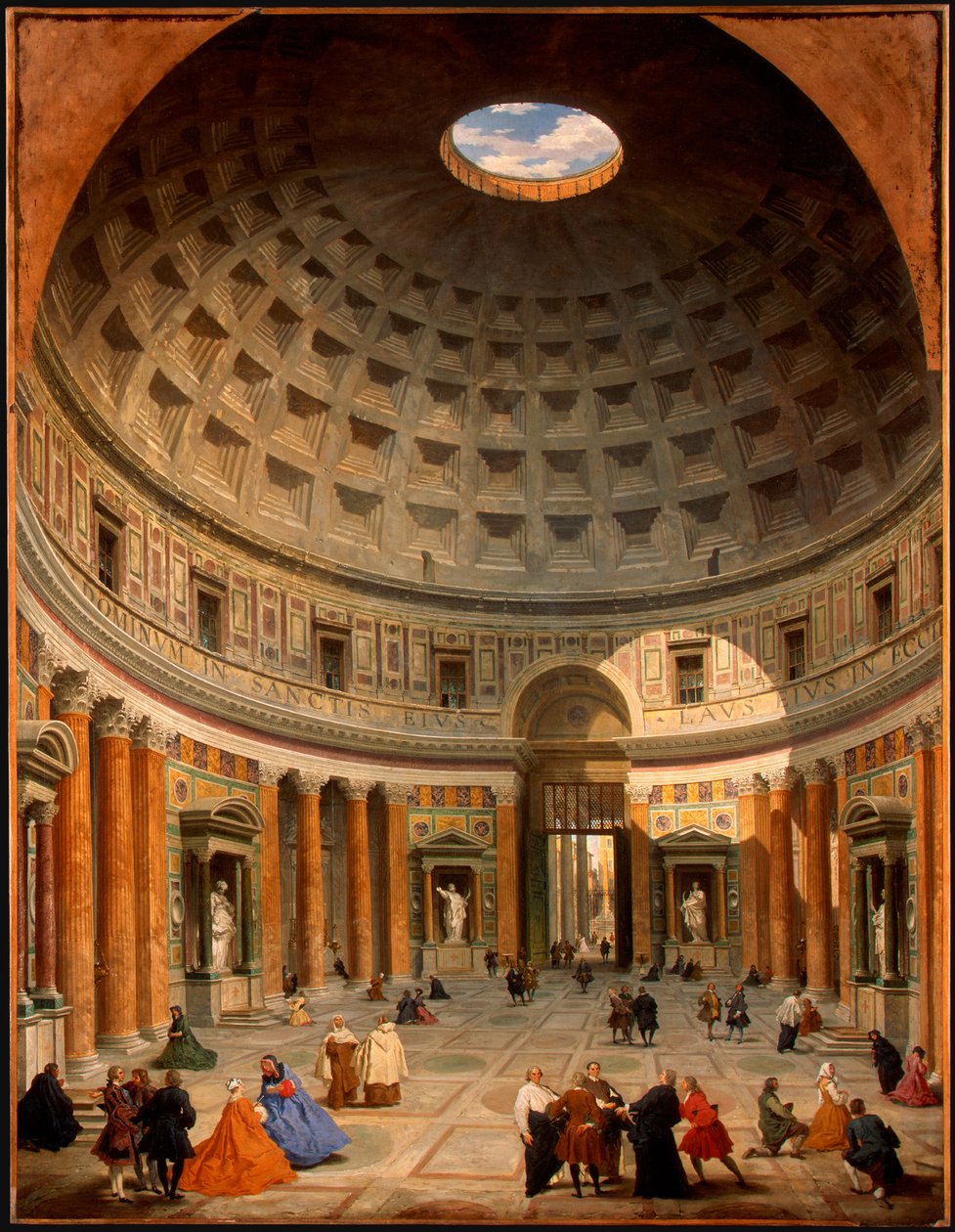 Wnętrze Panteonu, Rzym autorstwa Giovanni Paolo Pannini