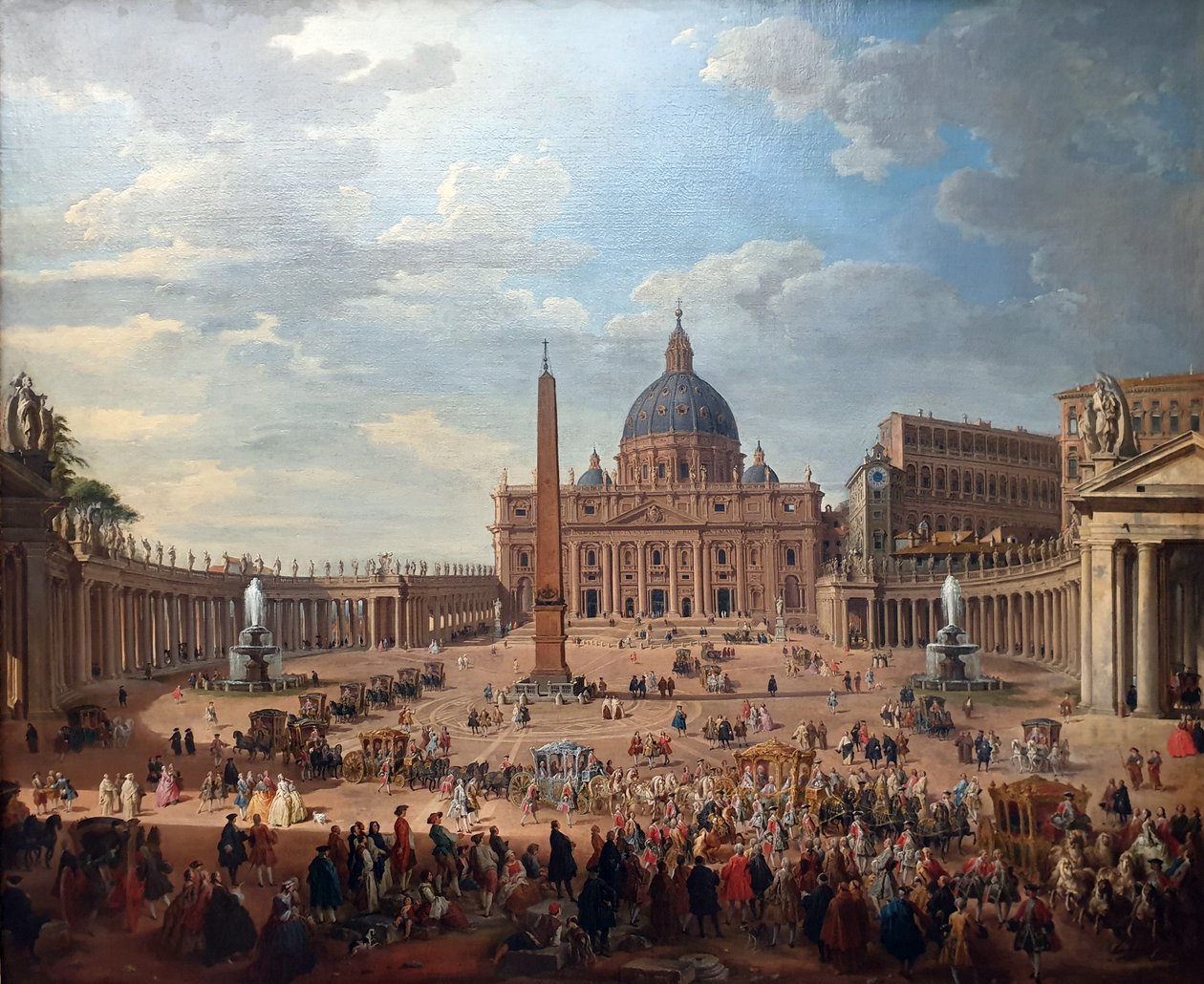 Przejażdżka księcia de Choiseul (1719-1785) na Placu Świętego Piotra w Rzymie autorstwa Giovanni Paolo Panini