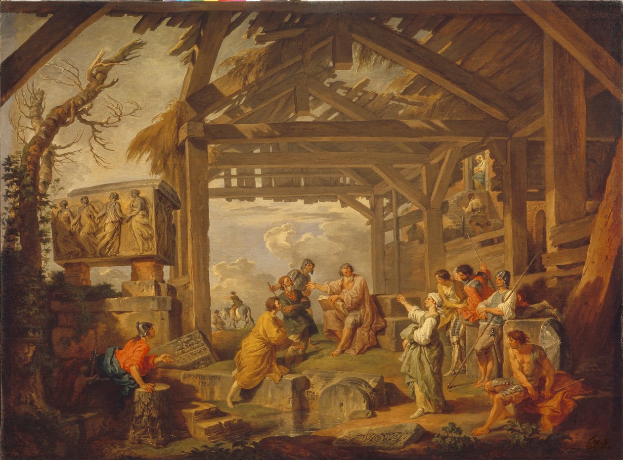 Sybilla Kumejska przepowiedziała narodziny Chrystusa, 1738 autorstwa Giovanni Paolo Pannini