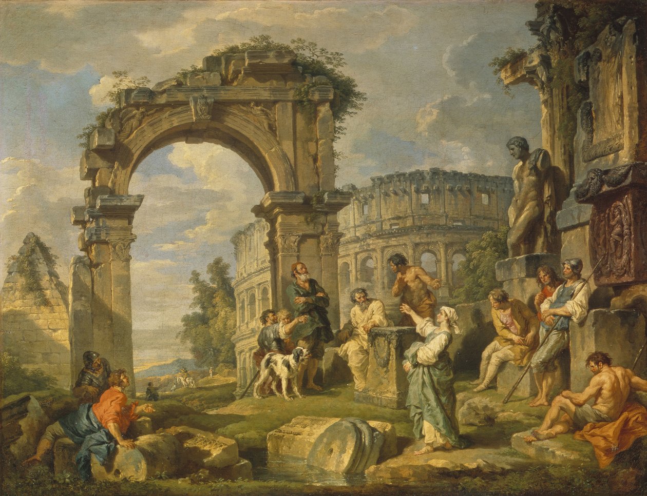 Sybilla Kumejska przepowiedziała narodziny Chrystusa, 1743 autorstwa Giovanni Paolo Pannini