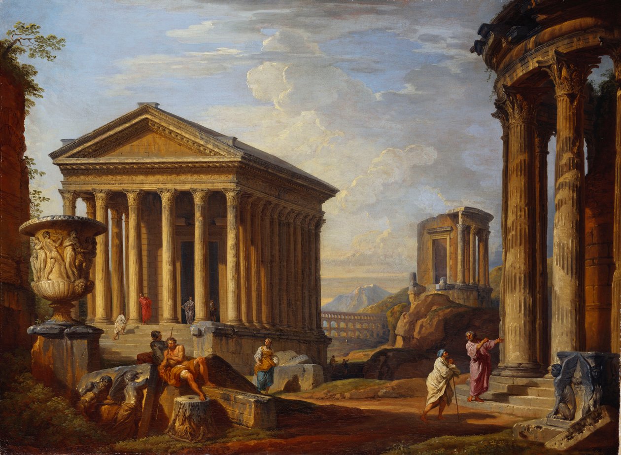 Capriccio klasycznych ruin, 1793 autorstwa Giovanni Paolo Pannini