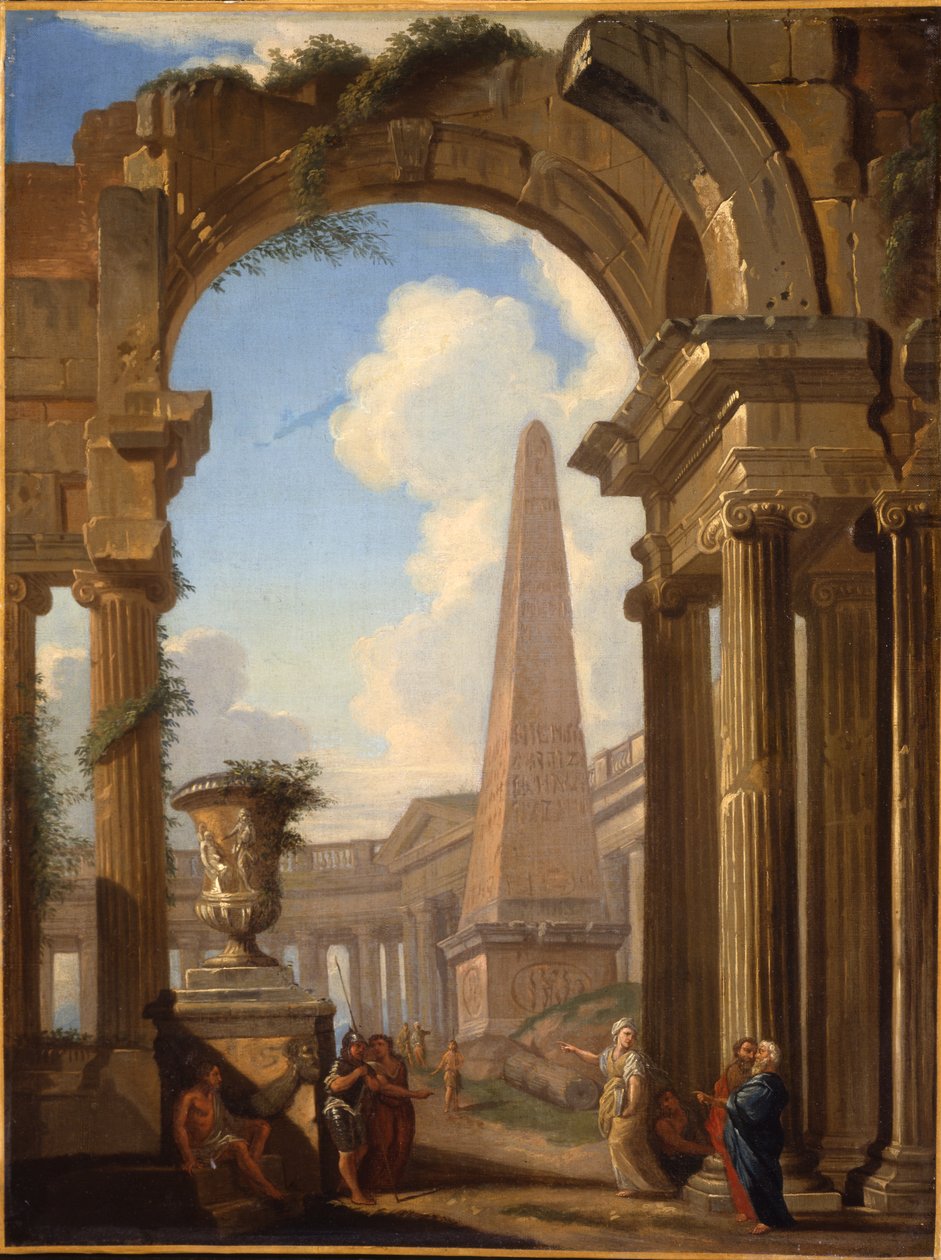 Kaprysy rzymskich ruin z figurami autorstwa Giovanni Paolo Pannini