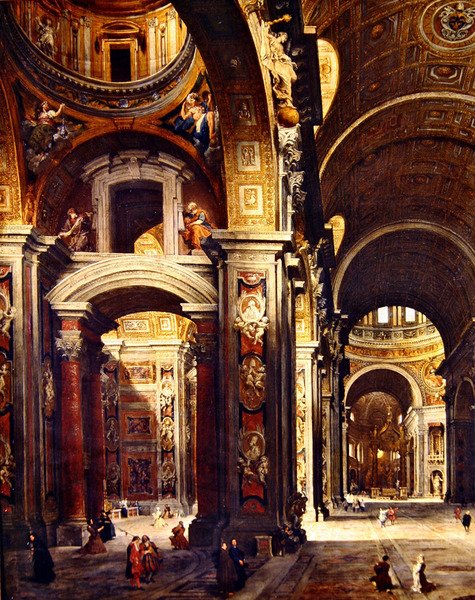 Kardynał Melchior de Polignac z wizytą u św. Piotra w Rzymie, 1730 autorstwa Giovanni Paolo Pannini