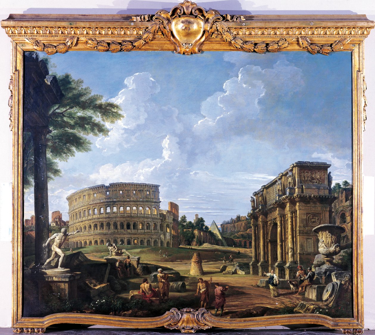 Koloseum i Łuk Konstantyna – Giovanni Paolo Pannini (1691-1765) autorstwa Giovanni Paolo Pannini