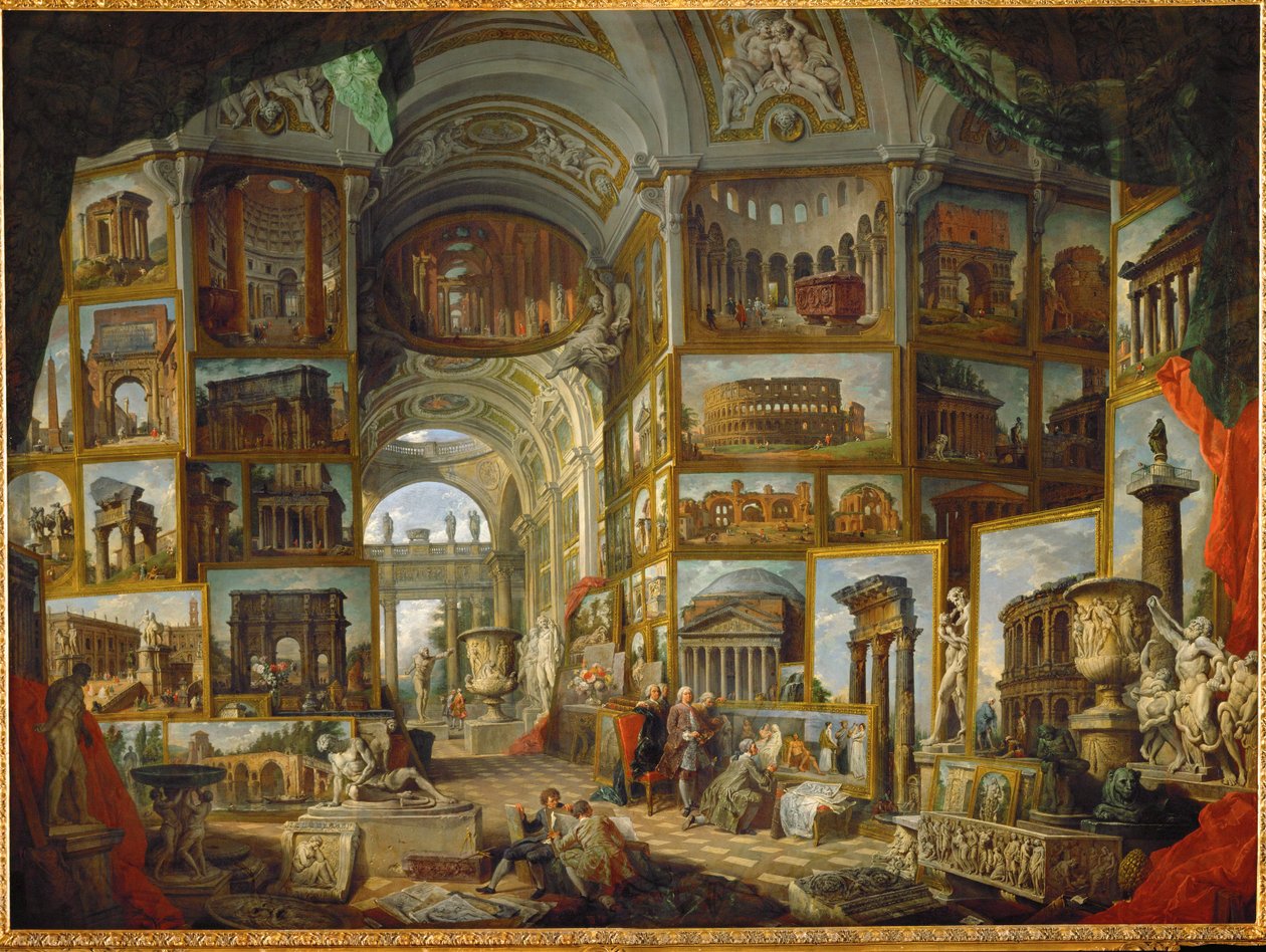 Galeria widoków starożytnego Rzymu, namalowanych ... autorstwa Giovanni Paolo Pannini or Panini
