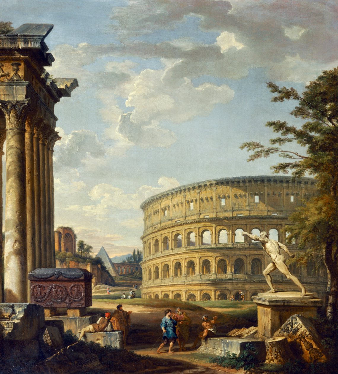 Rzymski krajobraz z Koloseum autorstwa Giovanni Paolo Pannini