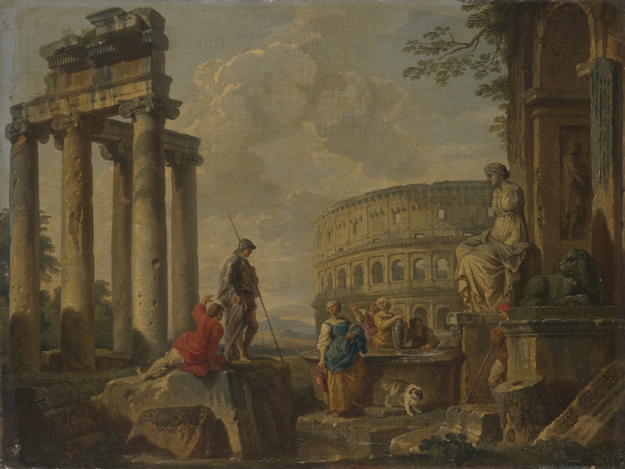 Koloseum wśród rzymskich ruin, ok. 1730 r. autorstwa Giovanni Paolo Pannini