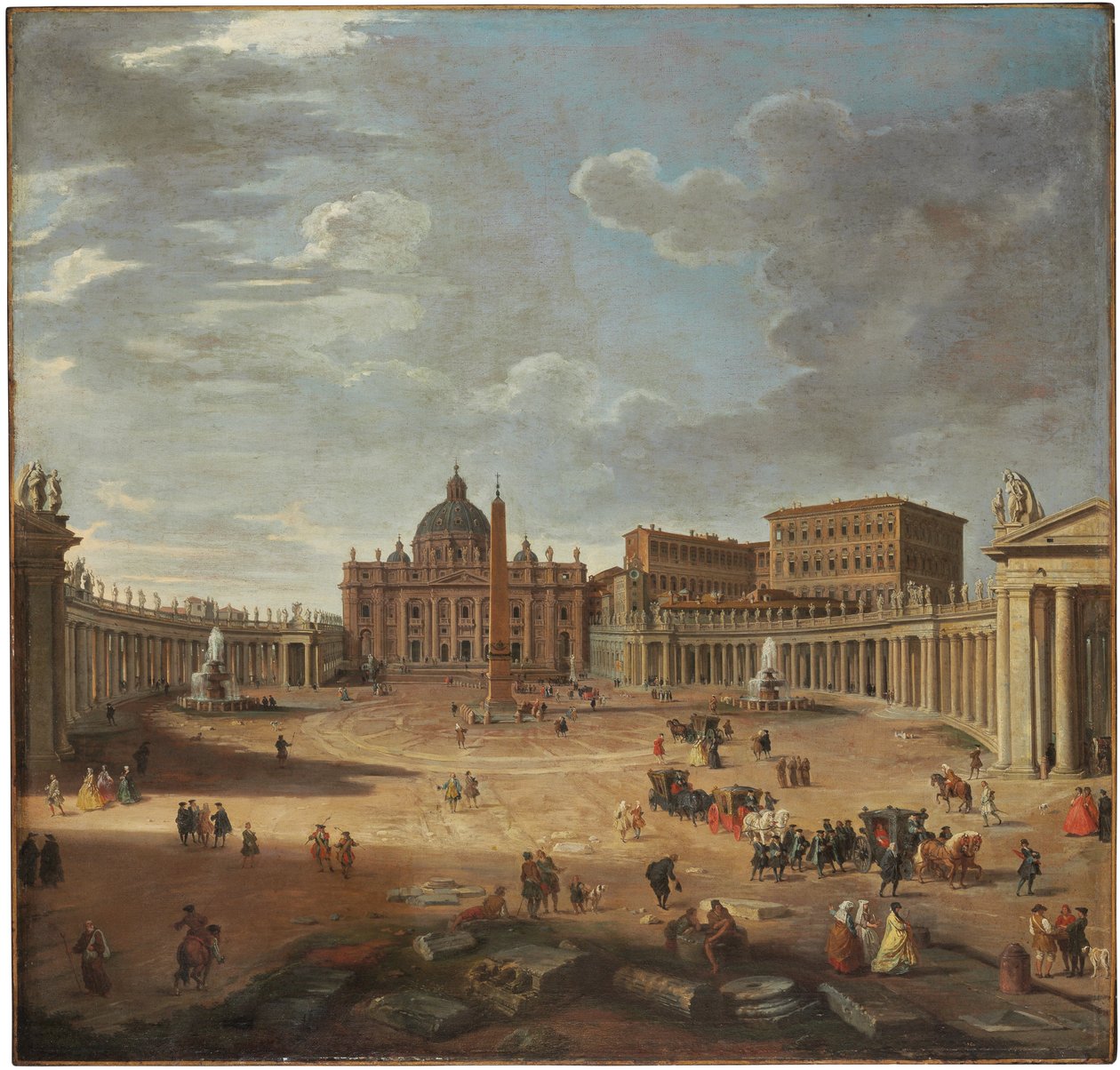 Widok na Plac Świętego Piotra, Rzym autorstwa Giovanni Paolo Pannini