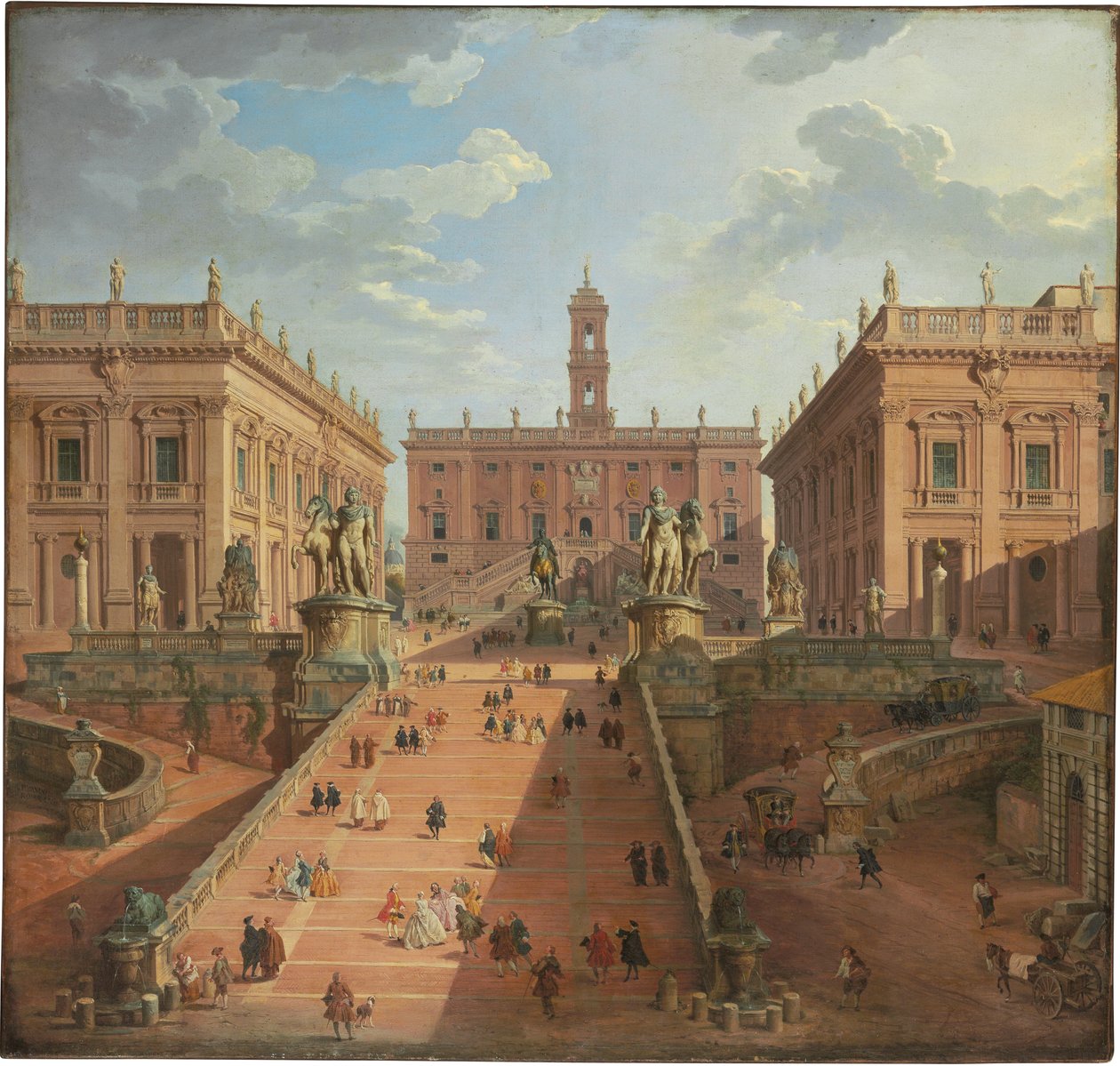 Widok na Campidoglio, Rzym, 1750 autorstwa Giovanni Paolo Pannini