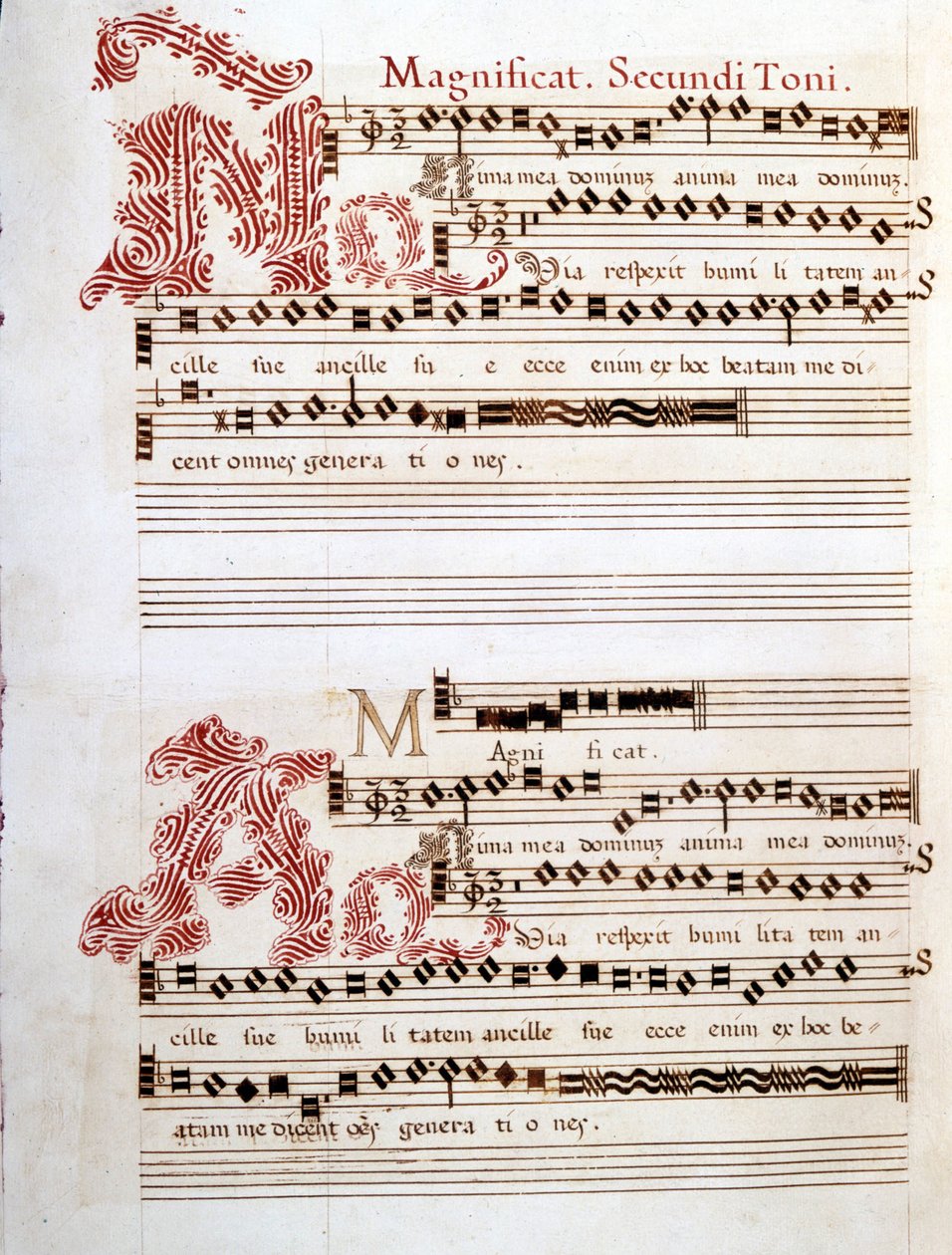 Magnificat, rękopis „Messes of Mantua” Giovanniego Pierluigiego da Palestrina (1525-1594), włoskiego kompozytora. autorstwa Giovanni Pierluigi da (after) Palestrina