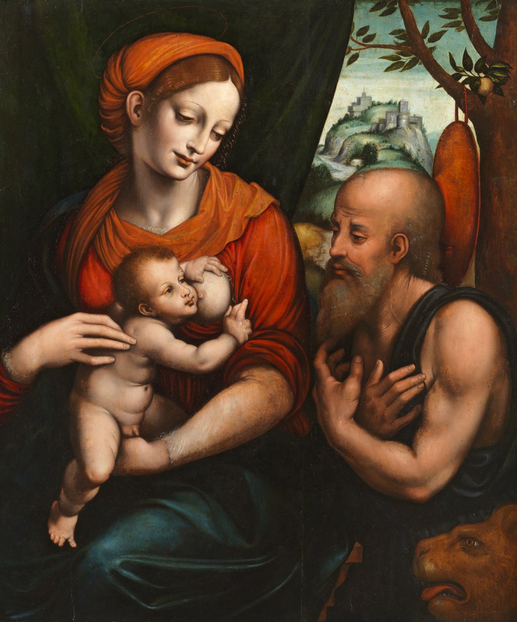 Dziewica z Dzieciątkiem ze św. Hieronimem autorstwa Giovanni Pietro Rizzoli (attr. to) Giampietrino