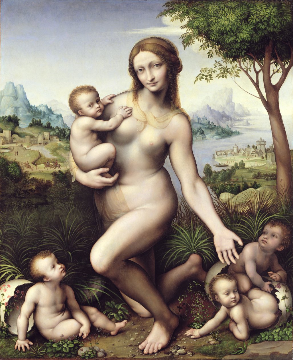 Leda z dziećmi autorstwa Giovanni Pietro Rizzoli Giampietrino