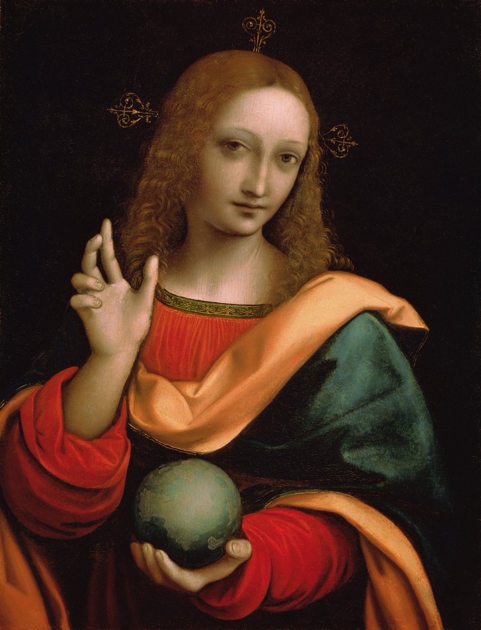 Zbawiciel Świata (tempera na panelu) autorstwa Giovanni Pietro Rizzoli Giampietrino