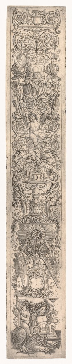 Panel ozdobny: Tryton jeżdżony przez dziecko autorstwa Giovanni Pietro da Birago