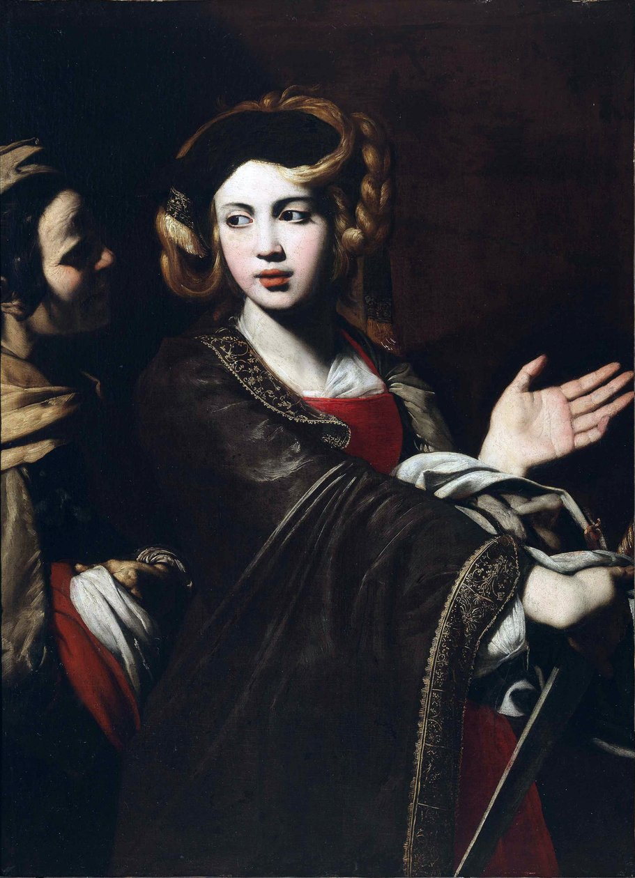 Judyta z głową Holofernesa autorstwa Ricca, Giovanniego (1603-ok. 1656). Olej na płótnie, format : 103x76, ok. 1637-1640, Muzeum Diecezjalne, Salerno autorstwa Giovanni Ricca
