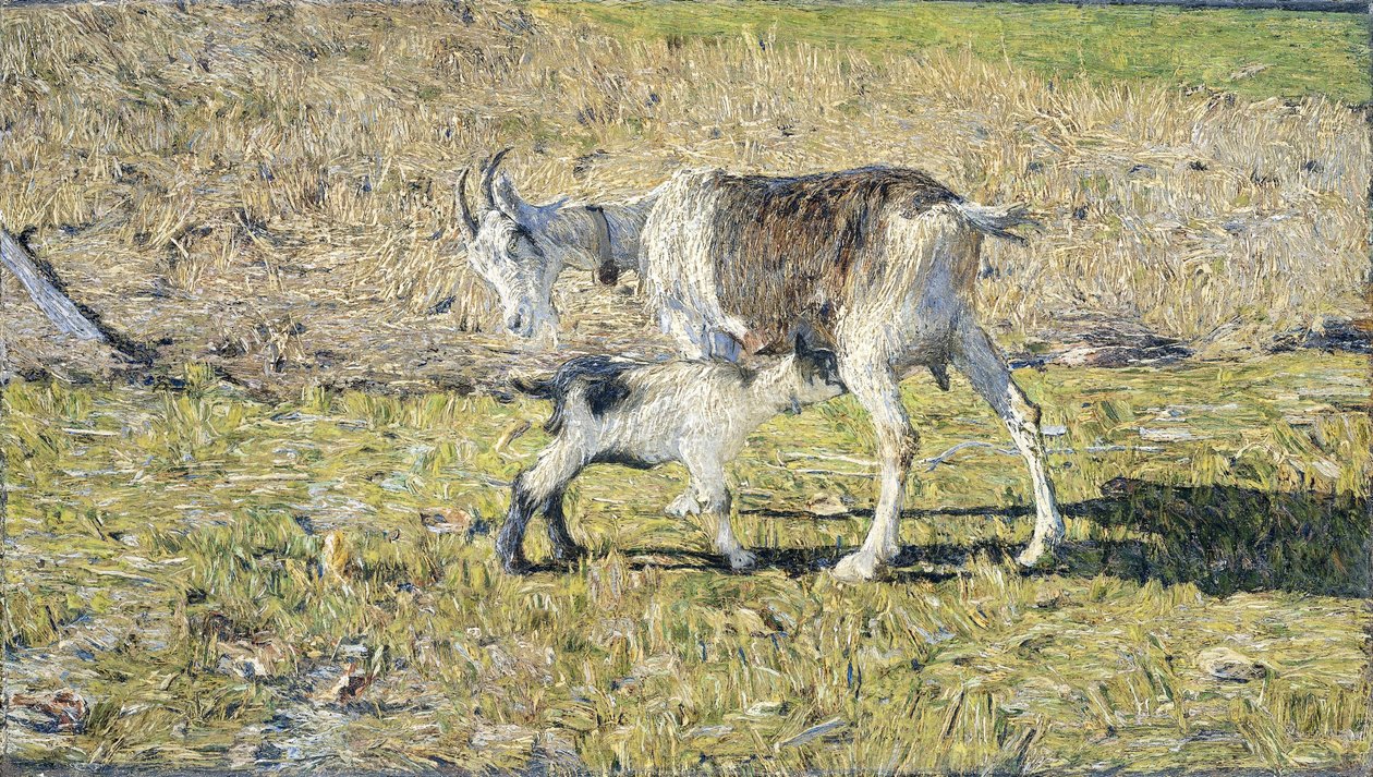 Koza z dzieckiem autorstwa Giovanni Segantini