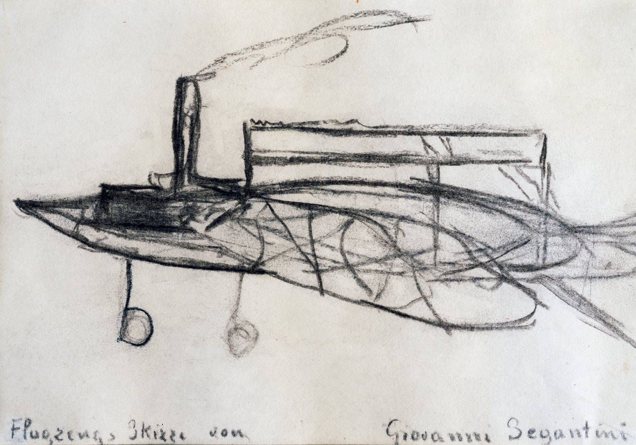 Szkic samolotu autorstwa Giovanni Segantini