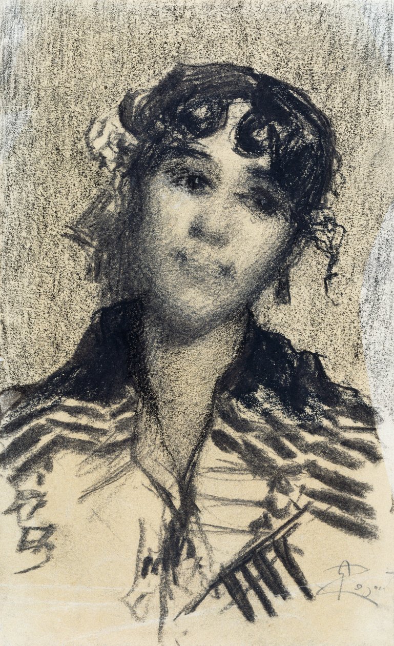 Głowa kobiety autorstwa Giovanni Segantini