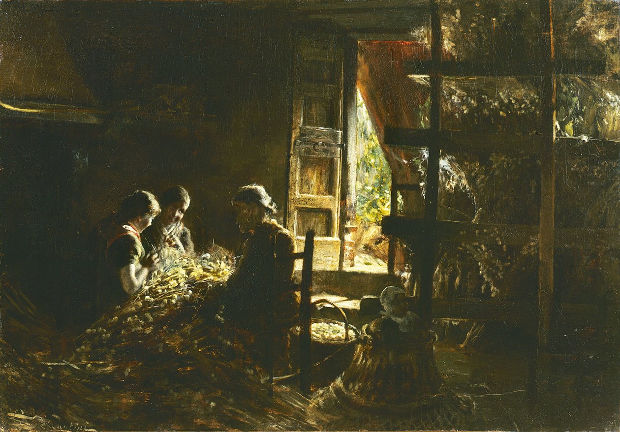 Zbieranie kokonów, 1882-1883. autorstwa Giovanni Segantini