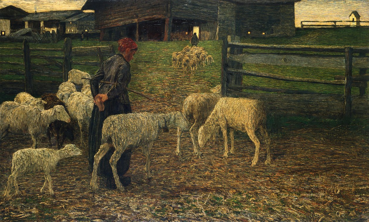 Powrót do składania — Giovanni Segantini (1858-1899) autorstwa Giovanni Segantini