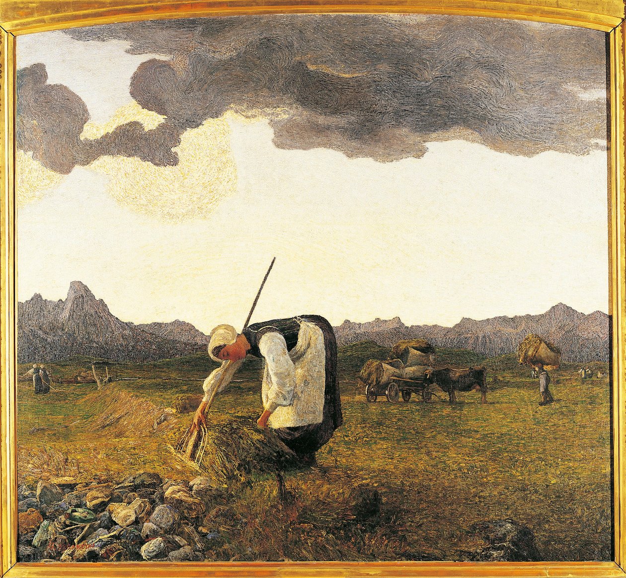 Szwajcaria, Saint Moritz, Żniwa siana autorstwa Giovanni Segantini